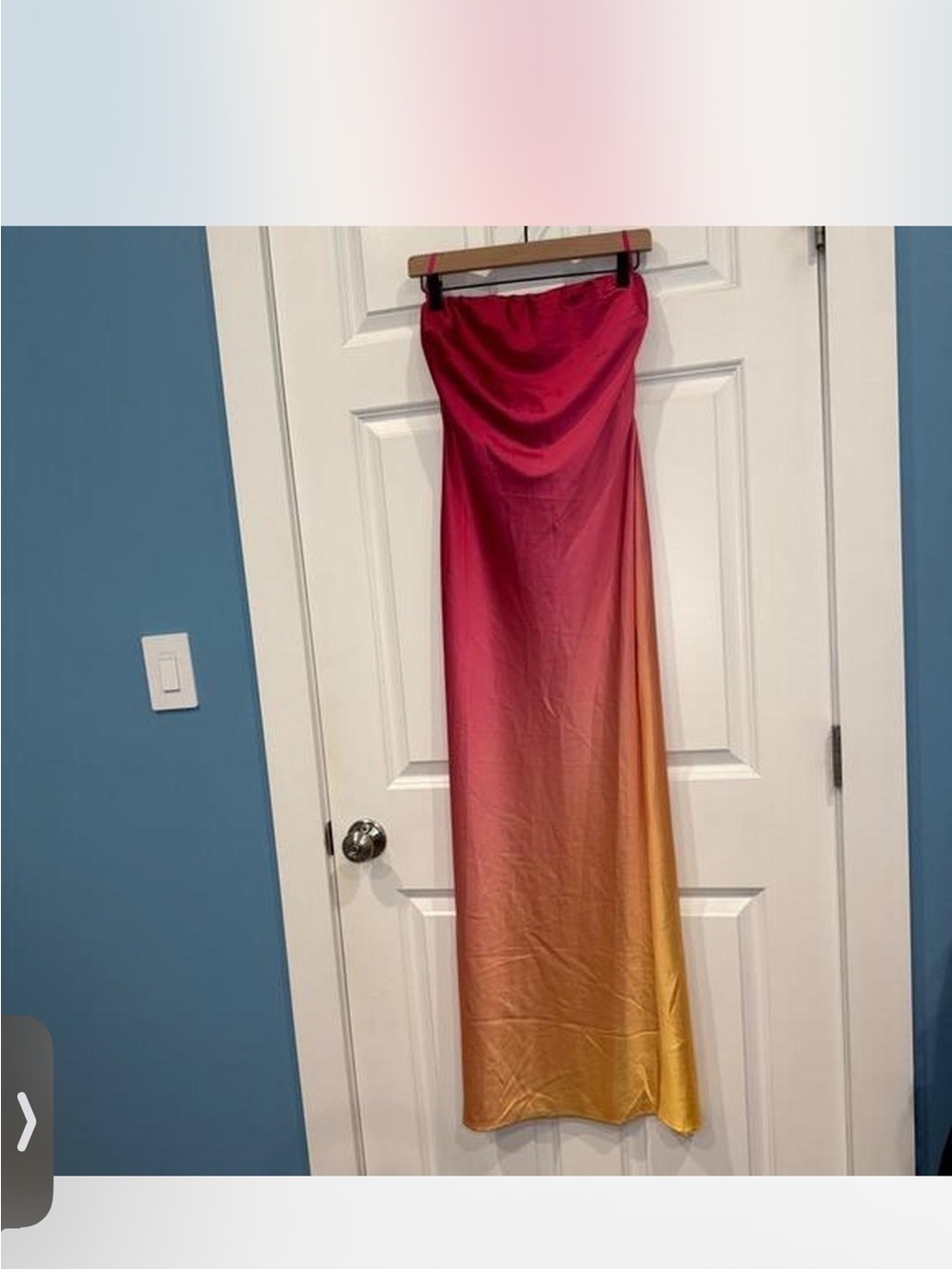 Drape-Top Ombre Maxi Skirt in Pink to Gold